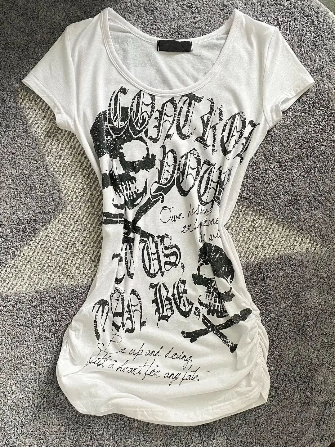 2025 Punk Gothic Grunge T-shirt Vintage Print Short Sleeve Women's Emo Tops Y2K Emo Aesthetic Sexy Streetwear Tees Casual New