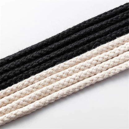 1 Pair Round Shoe Laces Linen Weave Cotton Shoelaces For Sneakers Canvas Shoes Accessories Wear-resistant Shoelace Shoestring
