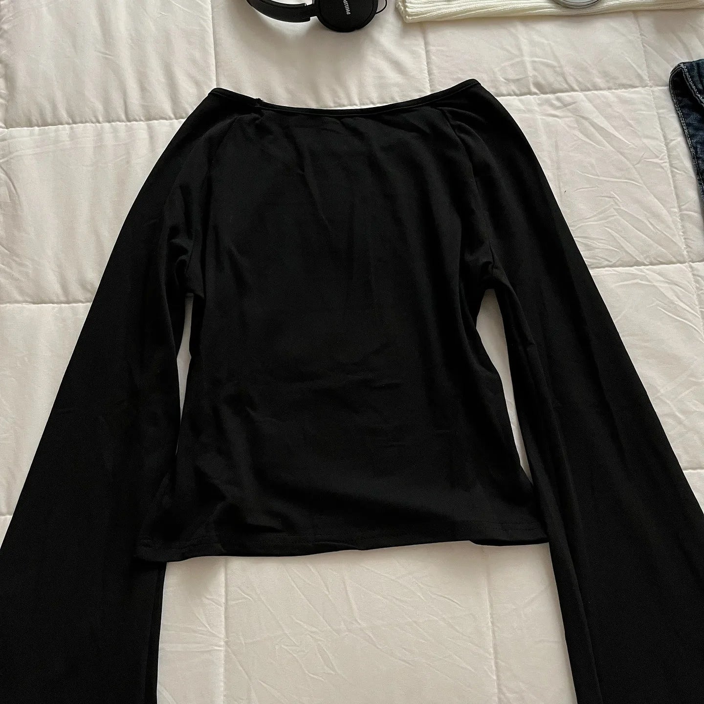 American retro cute Harajuku Emo sweet and spicy slim fit women's white casual T-shirt Gothic street long sleeved top Emo girl